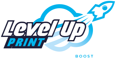 Level Up Print Logo, give your marketing a boost